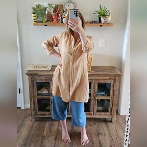 Edward 100% Irish Linen Button Down Shirt Dress / Tunic - Size 12